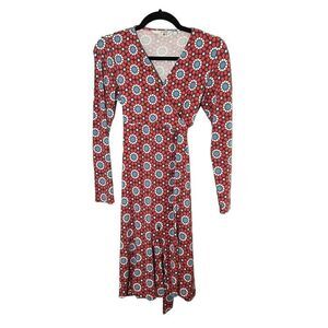 Boden Women's Floral Faux Wrap V Neck Fit and Flare Dress Multi-Color Size 6P